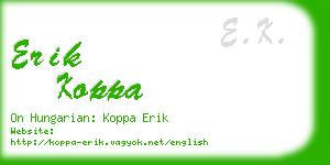 erik koppa business card